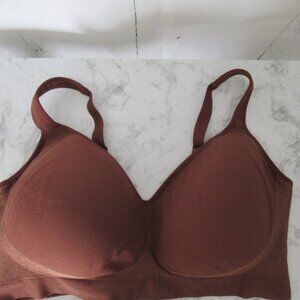 Shapermint Bra 3XL Brown T Shirt Wireless Wire Free Padded Back Closure